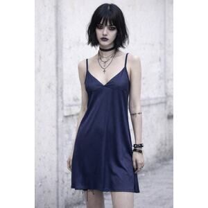 Victoria's Secret 90's Y2K Blue Chemise Slip Nightie Grunge  M